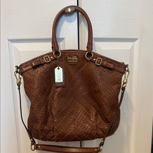 Coach Madison Criss Cross Leather Bag